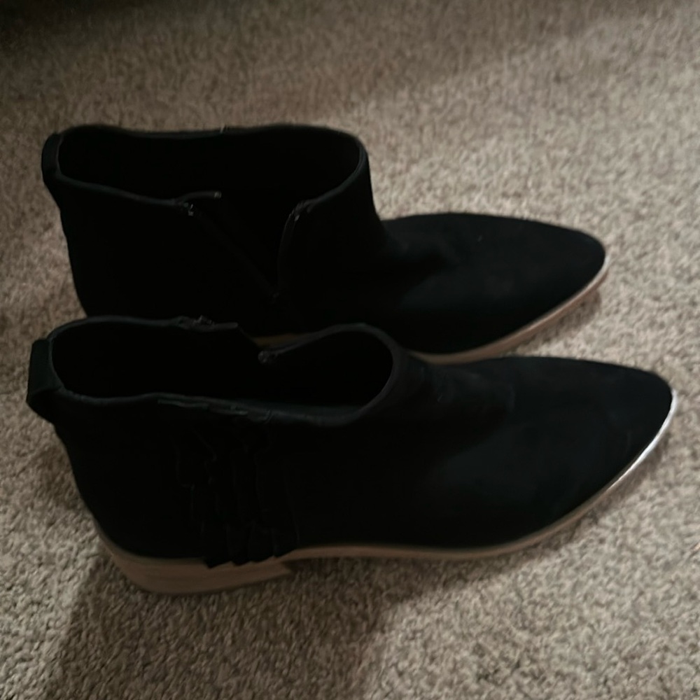 Black suede ankle boots, size 9